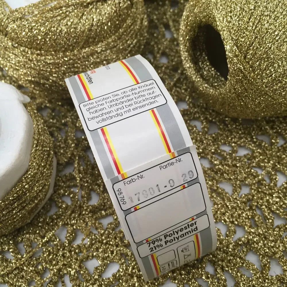 Wolle Rodel Lame-Metallise Lurex Yarn Gold Metallic Shimmer 25g WIP Bundle